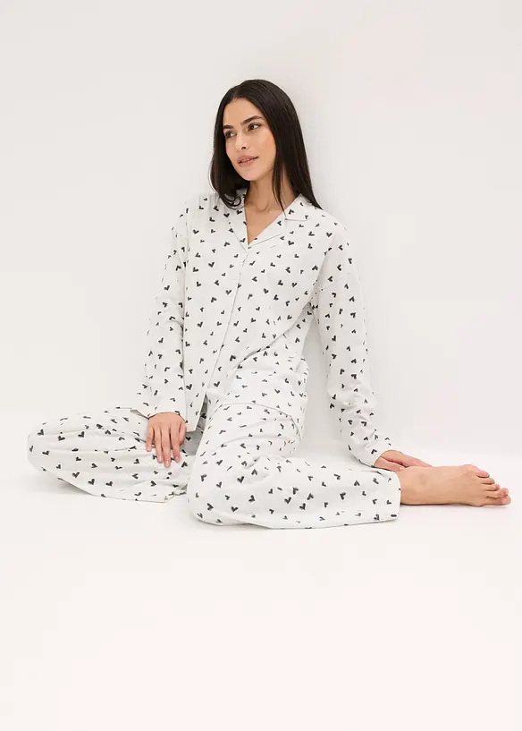 Oversizepyjamas med knappslå, bonprix
