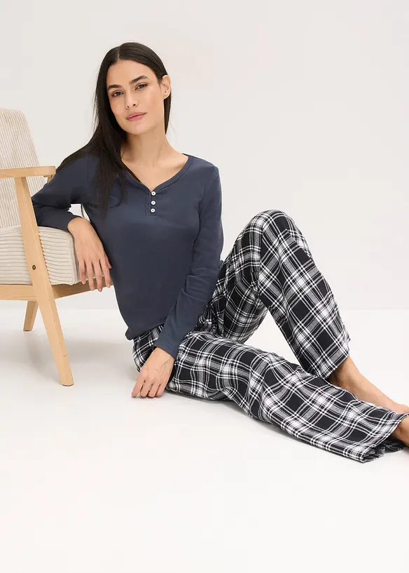 Vävd pyjamasbyxa i flanell, bonprix