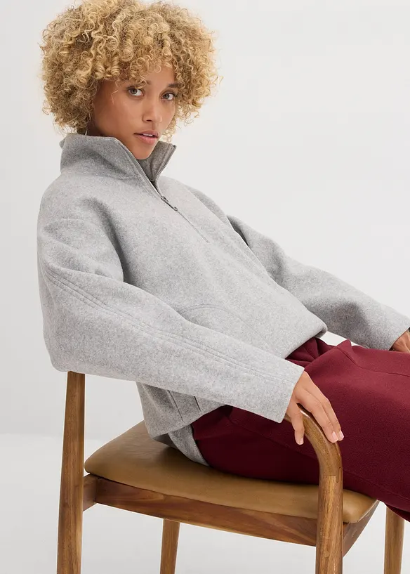 Tröja i oversizemodell med yllelook, bonprix