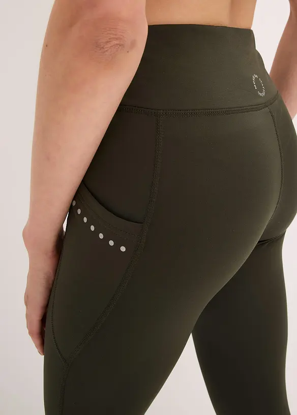 Termoleggings med reflexdetaljer och mobilficka, bonprix