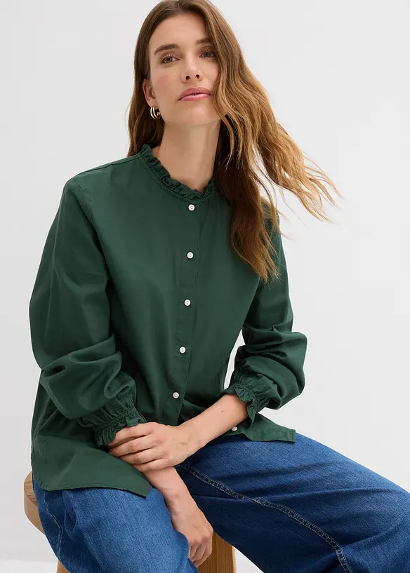 Blus i ren bomull, bonprix