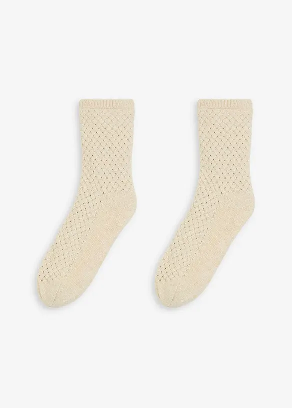 Mysstrumpor med Lurextrådar, teddyfoder och halkskyddad undersida, bonprix