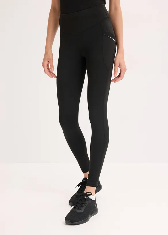 Termoleggings med reflexdetaljer och mobilficka, bonprix