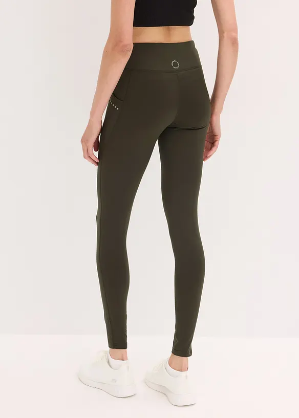 Termoleggings med reflexdetaljer och mobilficka, bonprix