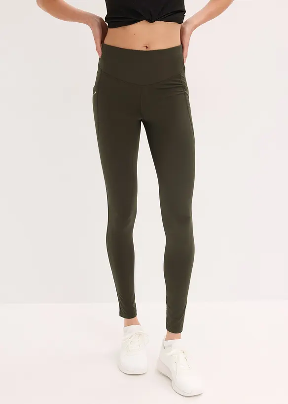 Termoleggings med reflexdetaljer och mobilficka, bonprix