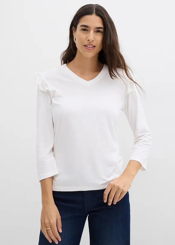 Jerseytopp av bomullsmix, bonprix