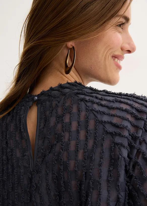 Blus i material med struktur, bonprix
