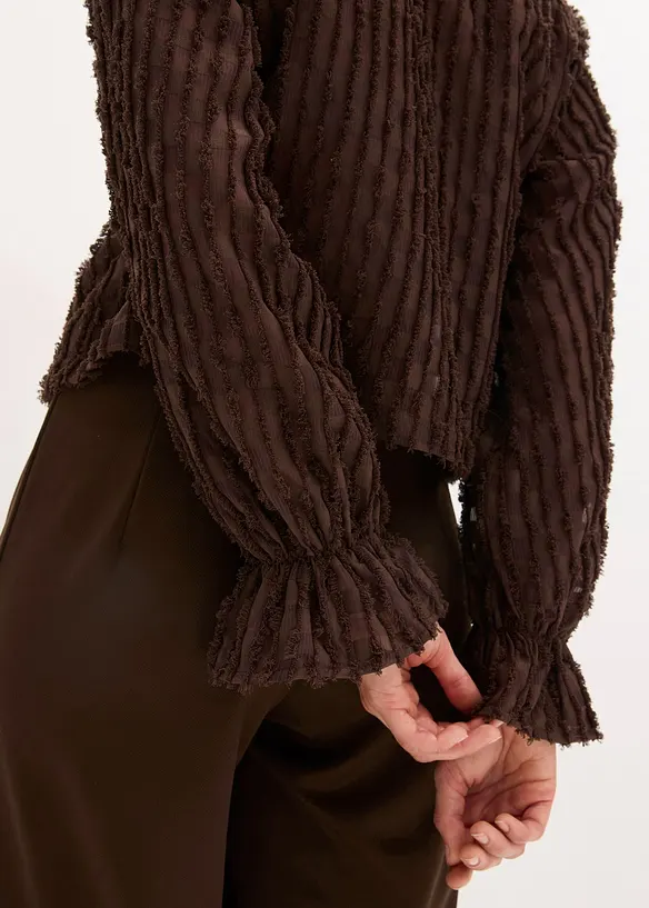 Blus i material med struktur, bonprix