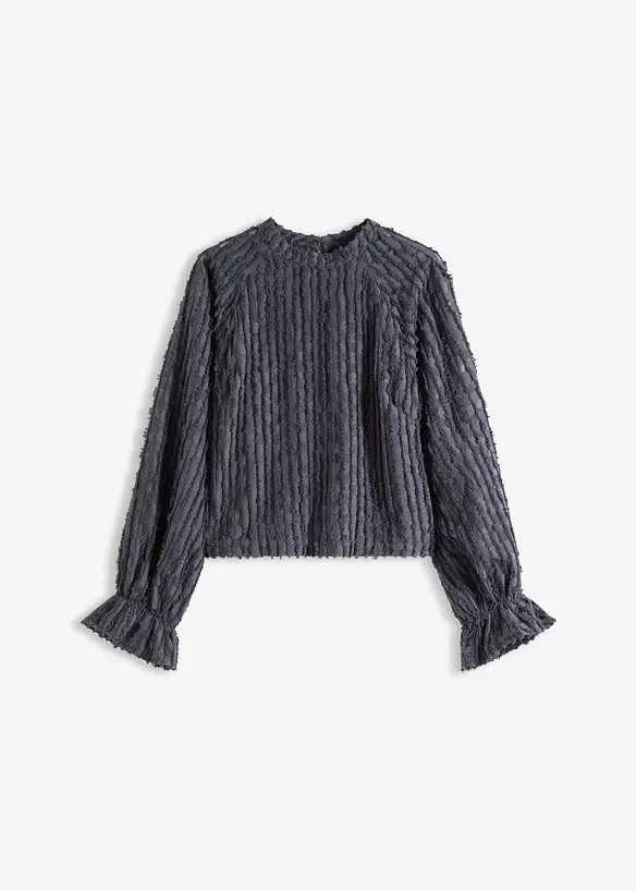 Blus i material med struktur, bonprix