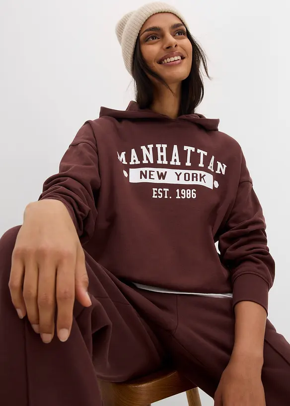 Oversizehoodie av ren bomull, bonprix