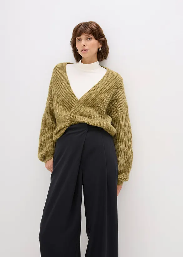 Marlenebyxa med omlottlook, bonprix