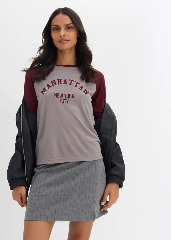 Långärmad topp av jersey, bonprix