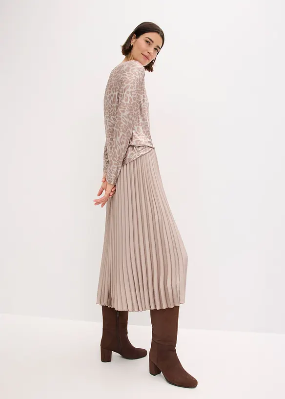 Topp med glansigt leopardmönster, bonprix