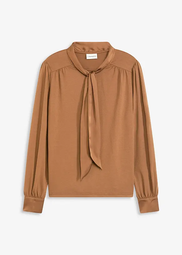 Topp med viskos och satinrosett, bonprix