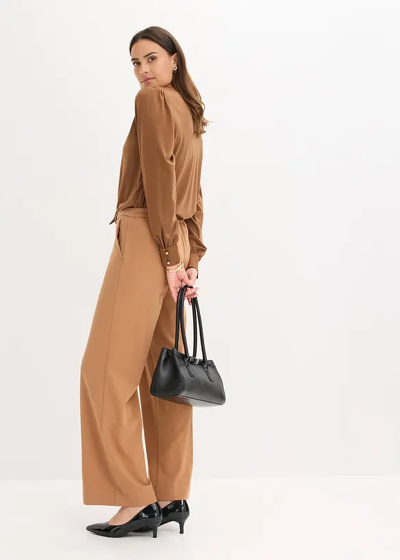 Topp med viskos och satinrosett, bonprix