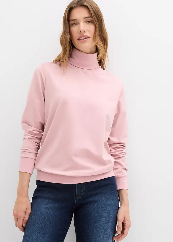 Fodrad topp med polokrage, bonprix