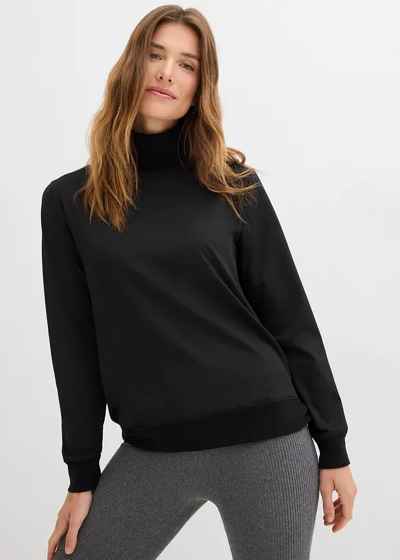 Värmande fleecetopp med polokrage, bonprix