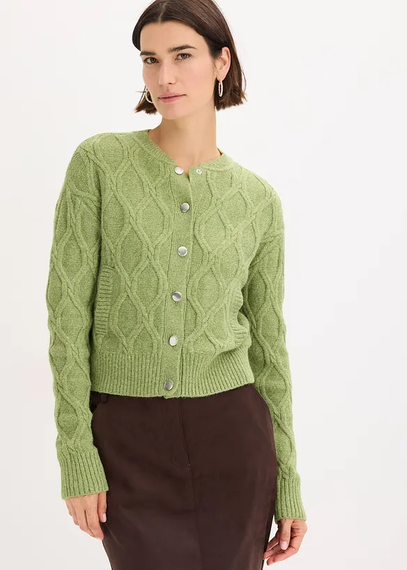 Grovstickad cardigan, bonprix