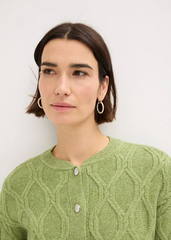 Grovstickad cardigan, bonprix