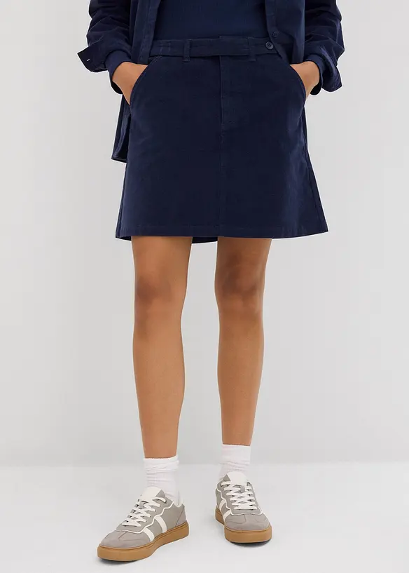 Kort manchesterkjol, bonprix