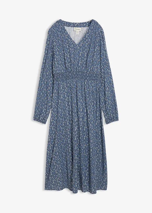 Mellanlång klänning i följsam viskos, bonprix