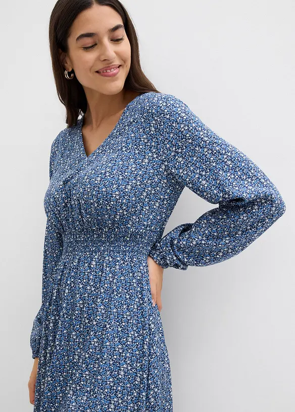 Mellanlång klänning i följsam viskos, bonprix