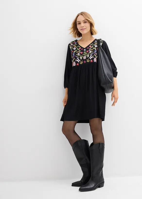 Tunikaklänning i följsam viskos, bonprix
