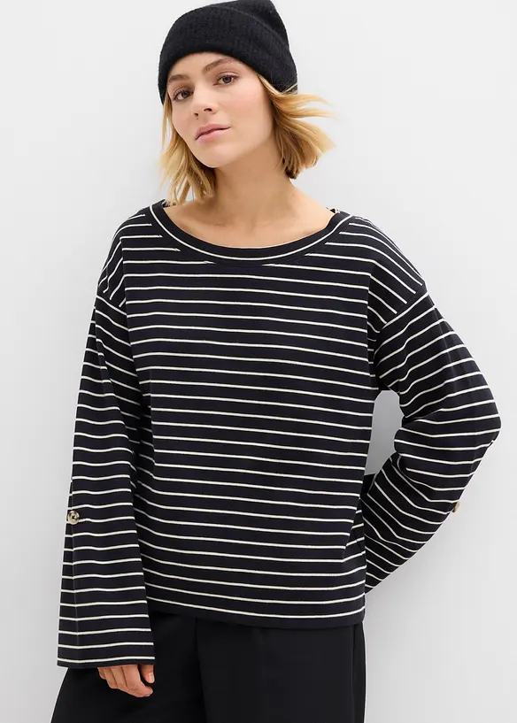Oversized sweatshirt av ren bomull, bonprix