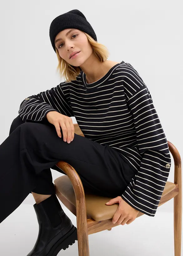 Oversized sweatshirt av ren bomull, bonprix