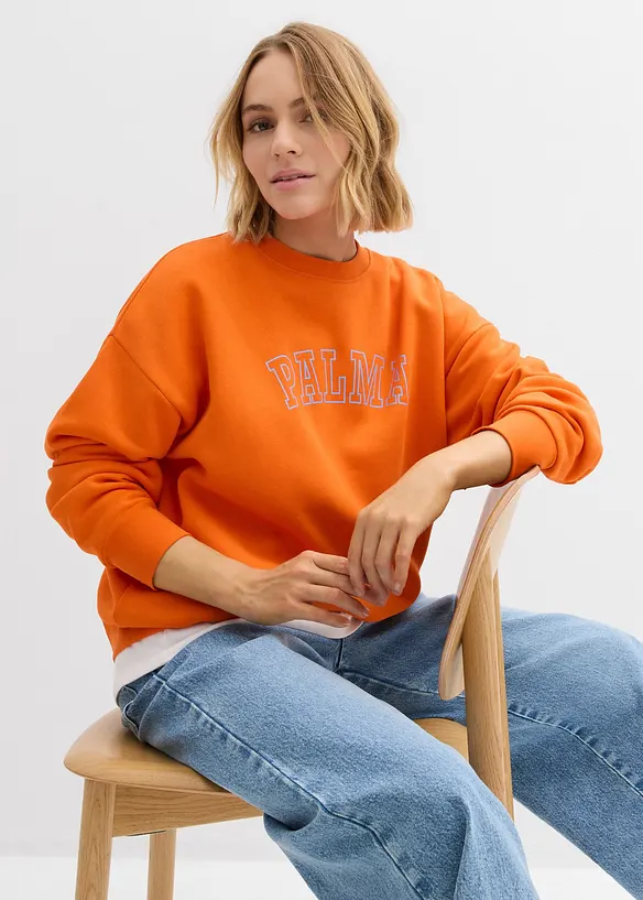 Oversized sweatshirt av bomullsmix, bonprix