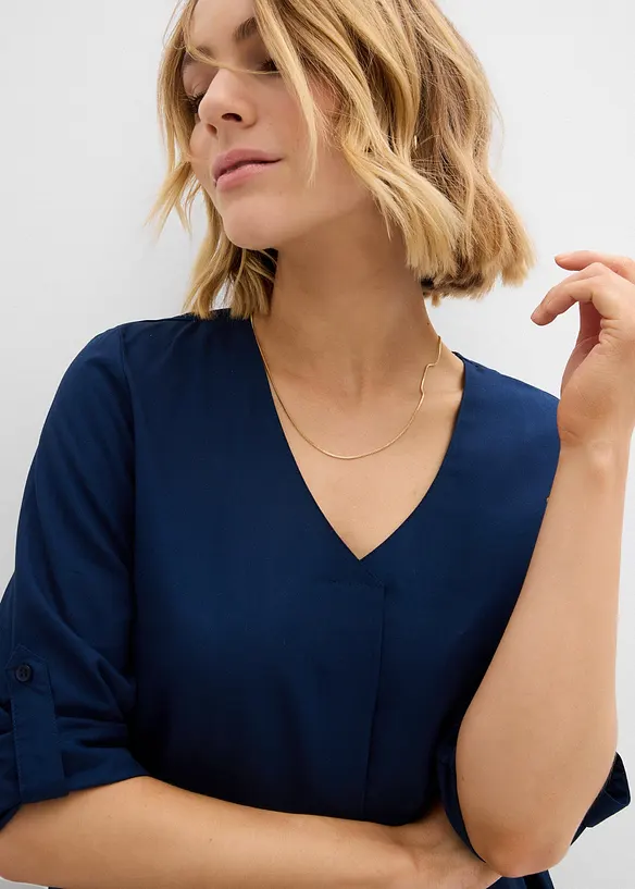 Dra på-blus i följsam viskos, bonprix