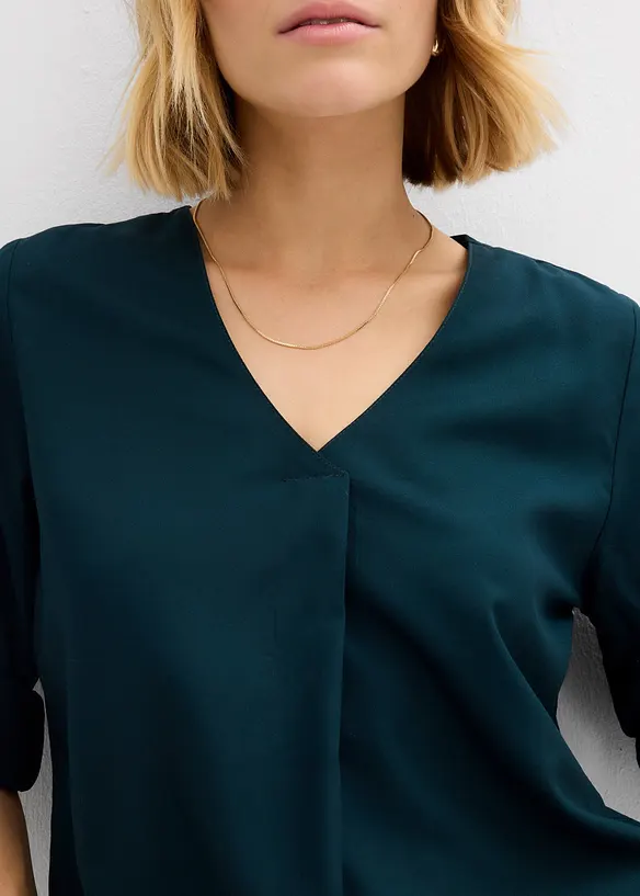 Dra på-blus i följsam viskos, bonprix