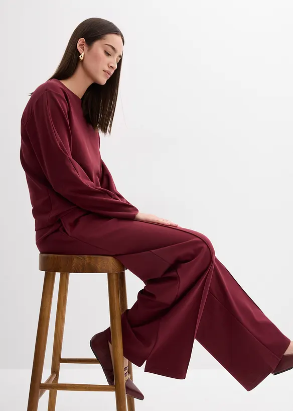 Långärmad Punto di Roma-topp, bonprix