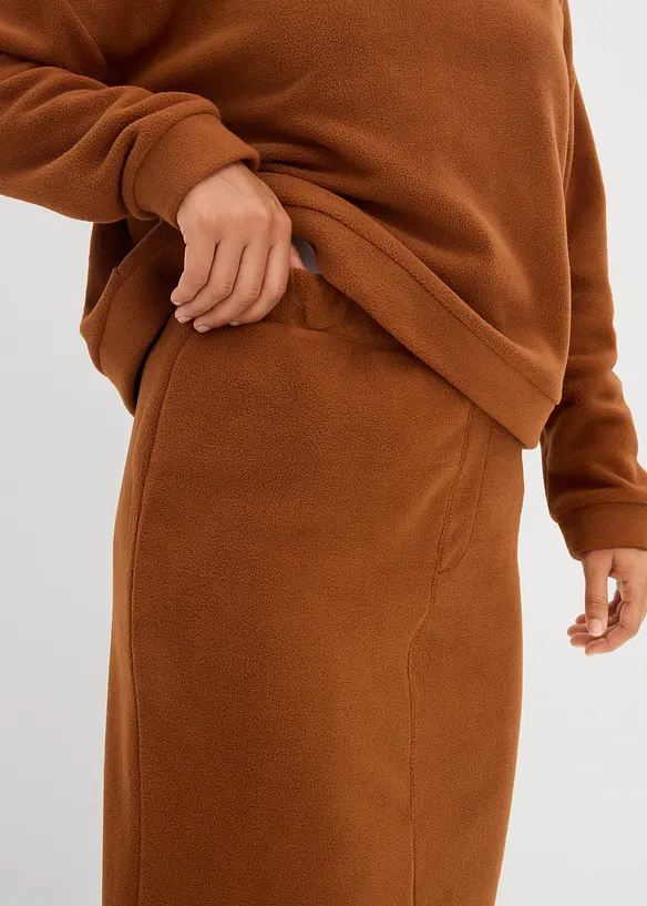 Midikjol av polarfleece, bonprix