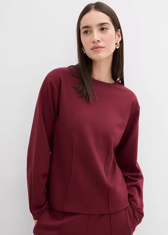 Långärmad Punto di Roma-topp, bonprix