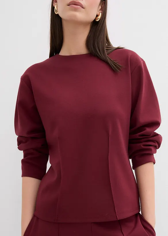 Långärmad Punto di Roma-topp, bonprix