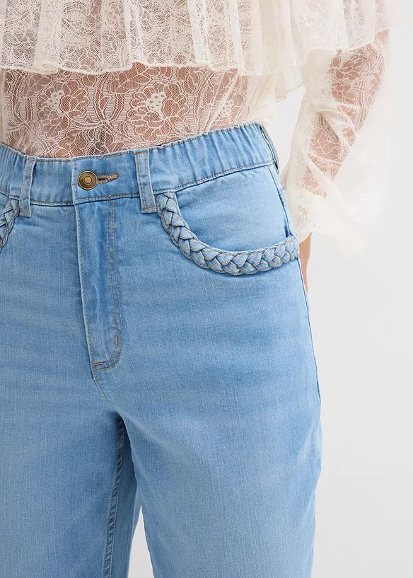 Straight jeans med hög midja och fickdetaljer, bonprix