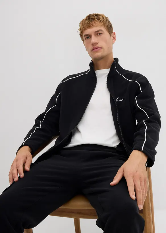 Värmande fleecejacka med sportiga detaljer, bonprix