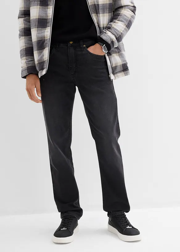 Joggerjeans med sk&ouml;n midja och Classic Fit, Straight, bonprix