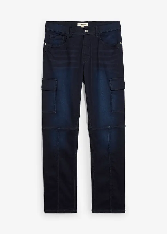 Regular Fit Cargo Jeans med bekväm midja, Straight, bonprix