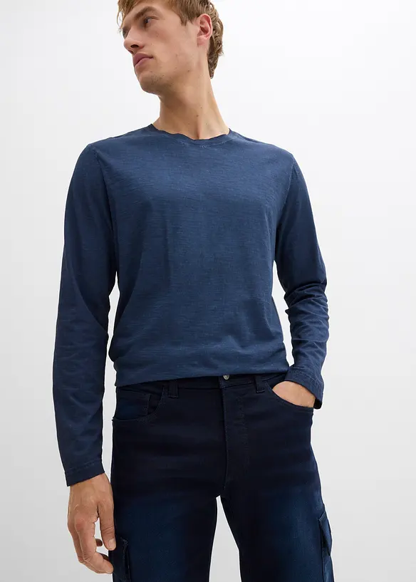 Regular Fit Cargo Jeans med bekväm midja, Straight, bonprix