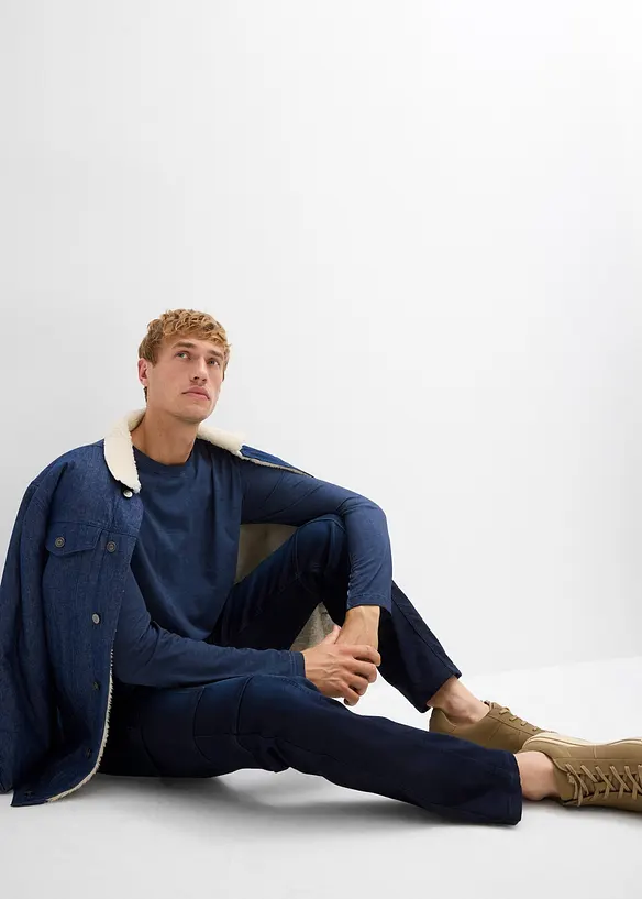 Regular Fit Cargo Jeans med bekväm midja, Straight, bonprix