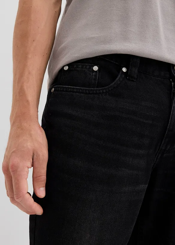 Jeans i Regular Fit Jeans av ren bomull med skön midja, Straight, bonprix