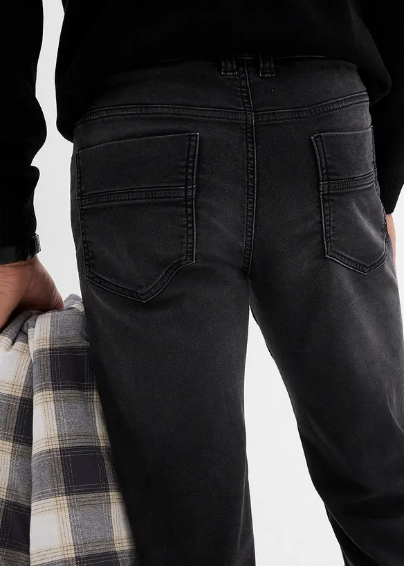 Joggerjeans med sk&ouml;n midja och Classic Fit, Straight, bonprix