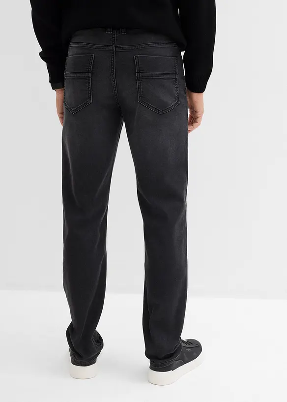 Joggerjeans med sk&ouml;n midja och Classic Fit, Straight, bonprix