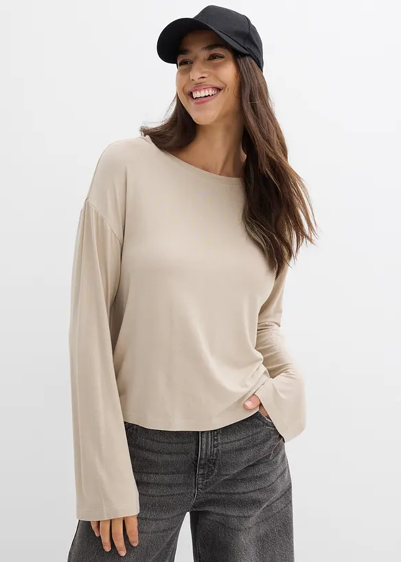 Oversizetopp i stretchig viskosmix med fint fall, bonprix