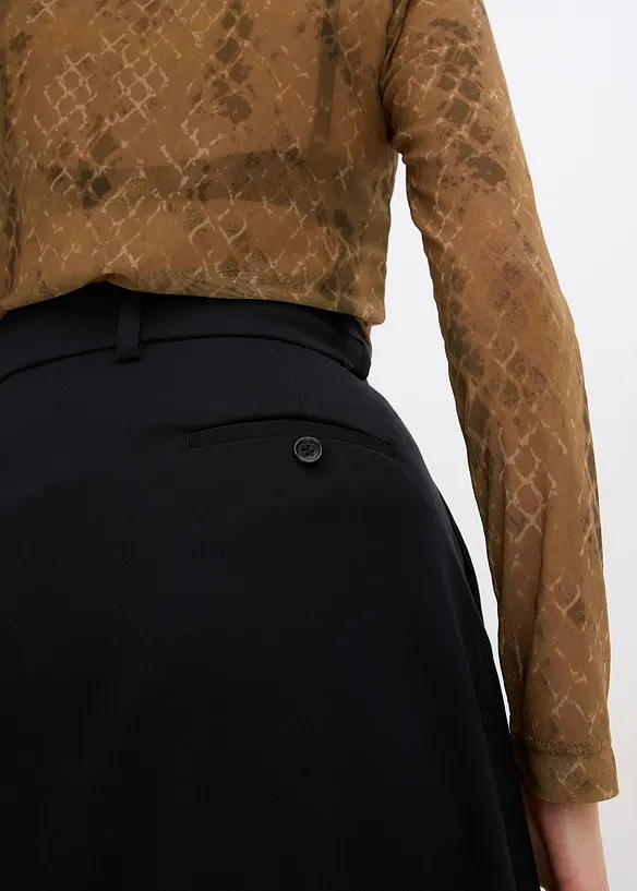 Mellanlång kjol med omlottlook, bonprix