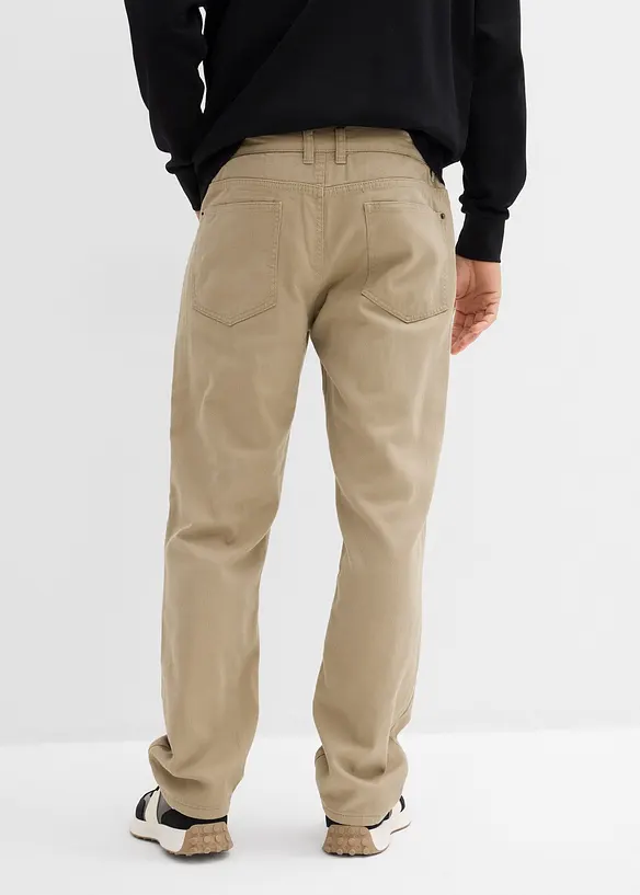 Fodrad byxa med skön midja, Relaxed Fit, Straight, bonprix