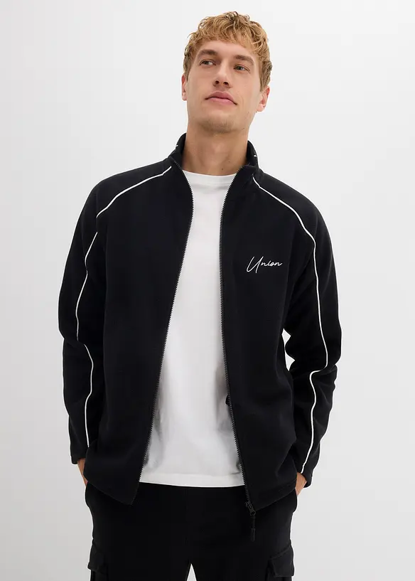 Värmande fleecejacka med sportiga detaljer, bonprix