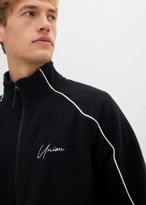 Värmande fleecejacka med sportiga detaljer, bonprix